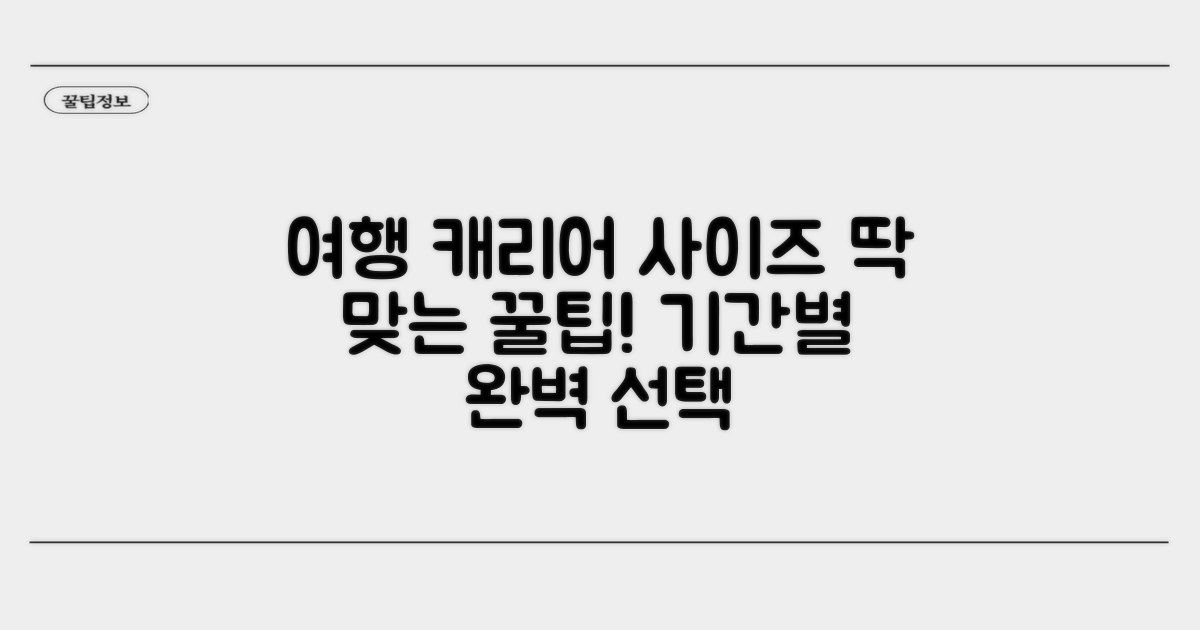 여행 기간별 캐리어 사이즈 선택법