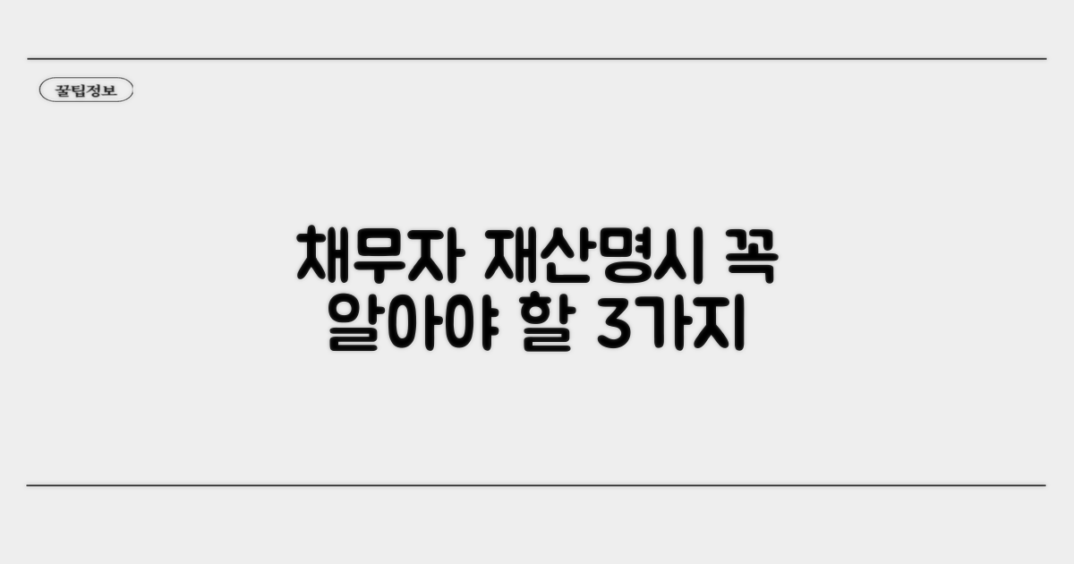 채무자 재산명시 필수 확인 사항