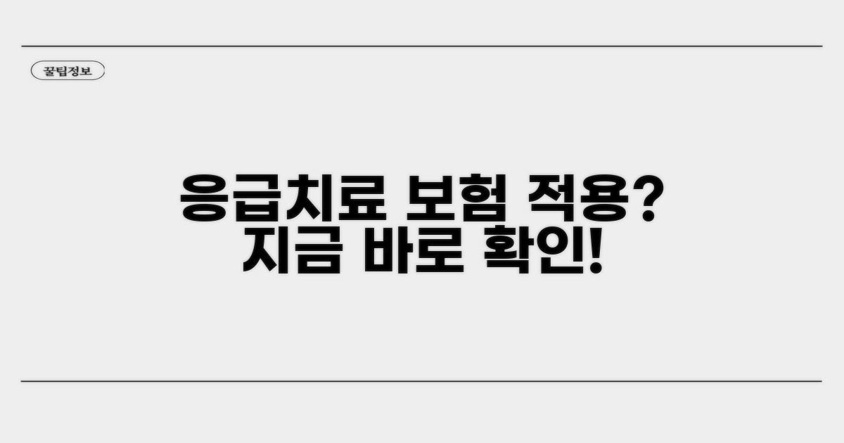 응급 치료 보험 적용 범위 확인