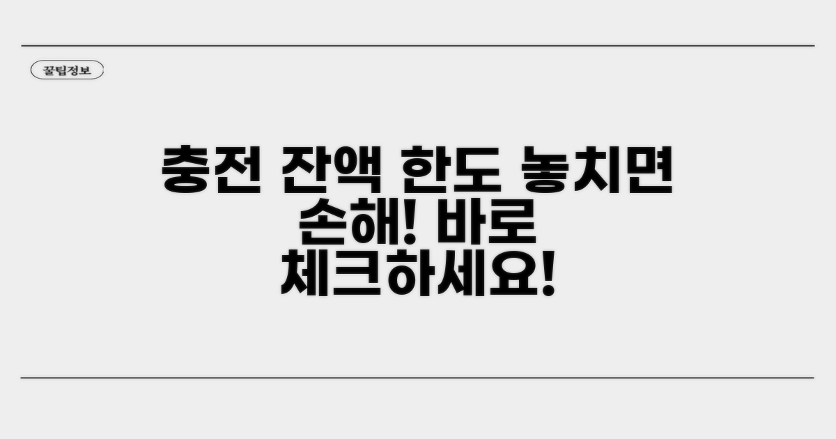 충전 잔액 및 한도 체크 필수