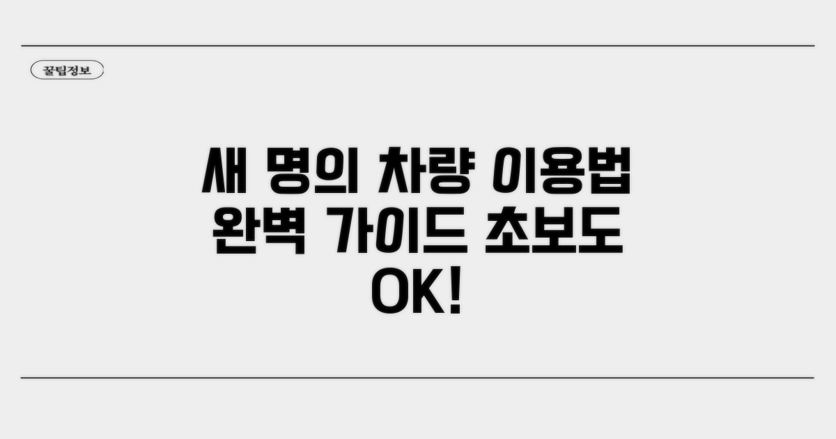 새로운 명의로 차량 이용 완전 정복