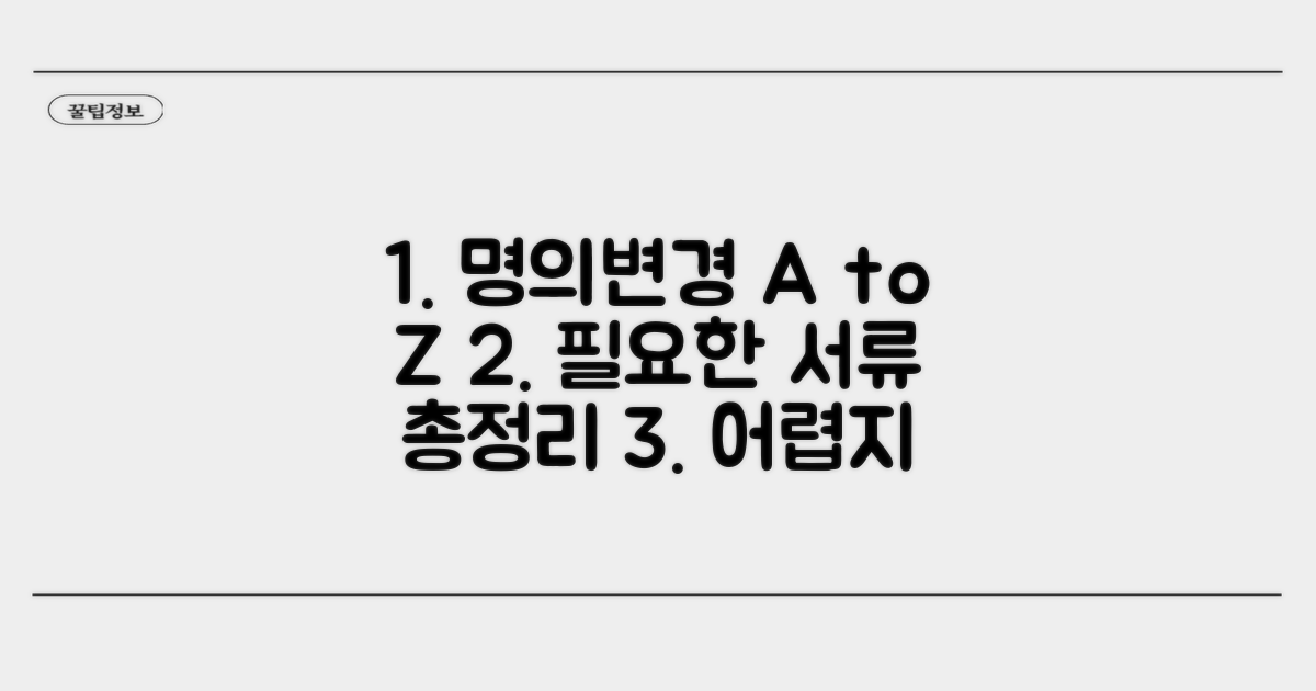 명의변경 절차 및 필요 서류 완벽 안내