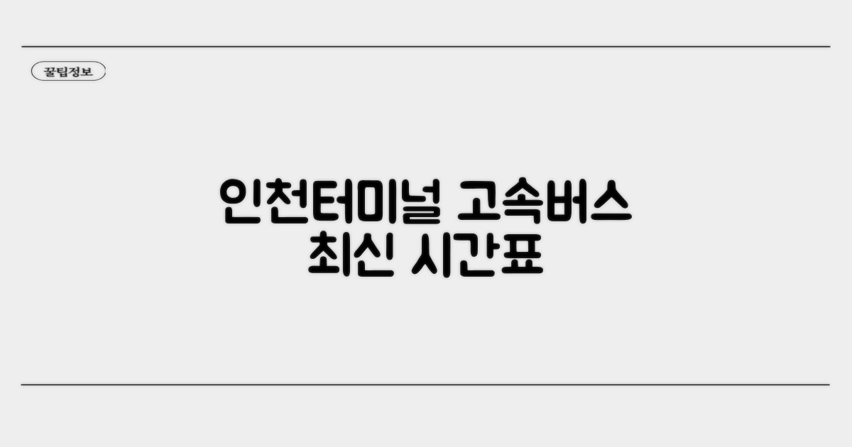 인천터미널 고속버스 최신 시간표