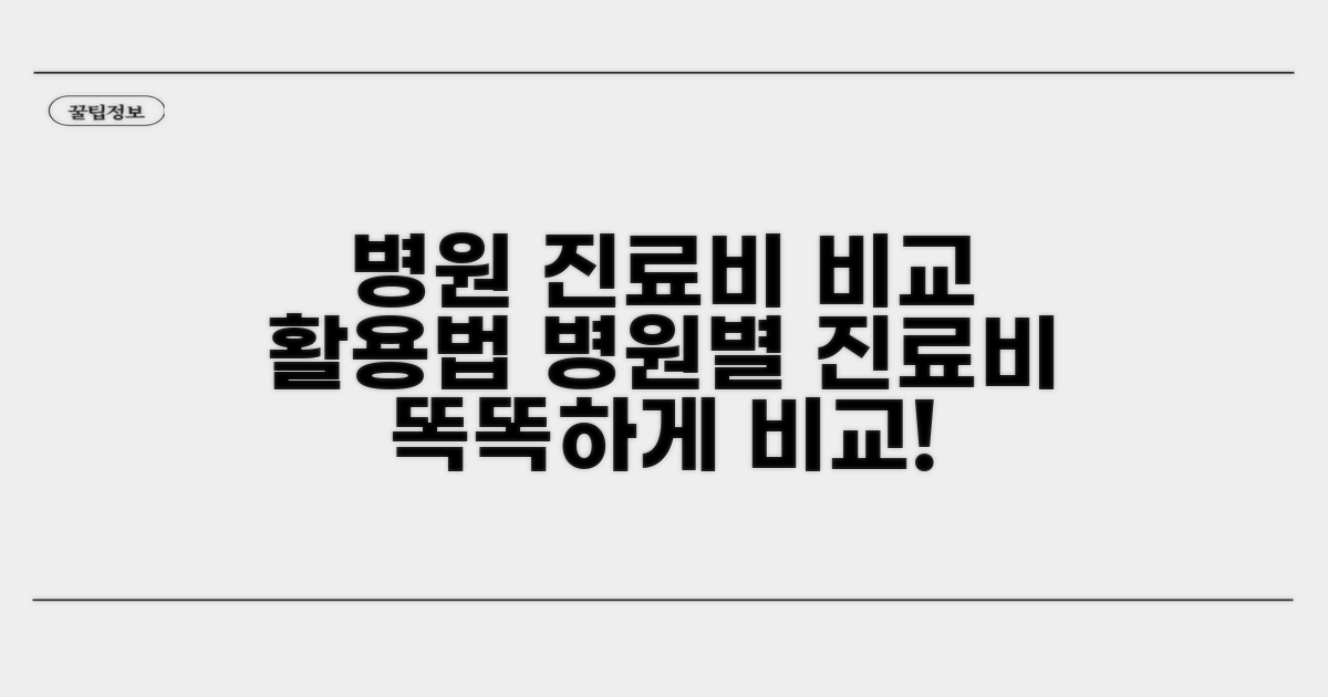 병원별 진료비 비교 및 활용법