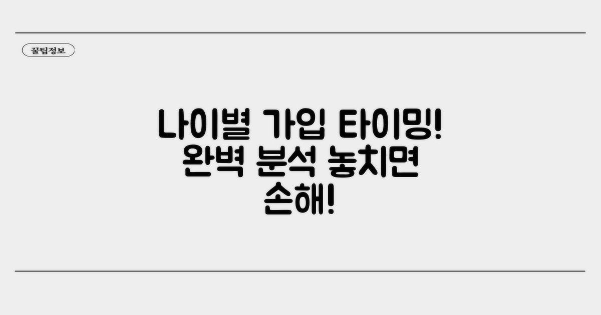 나이별 최적 가입 시점 완벽 분석