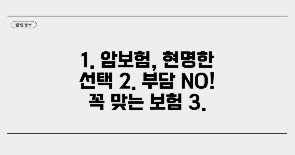 부담 줄이는 암보험 선택 가이드