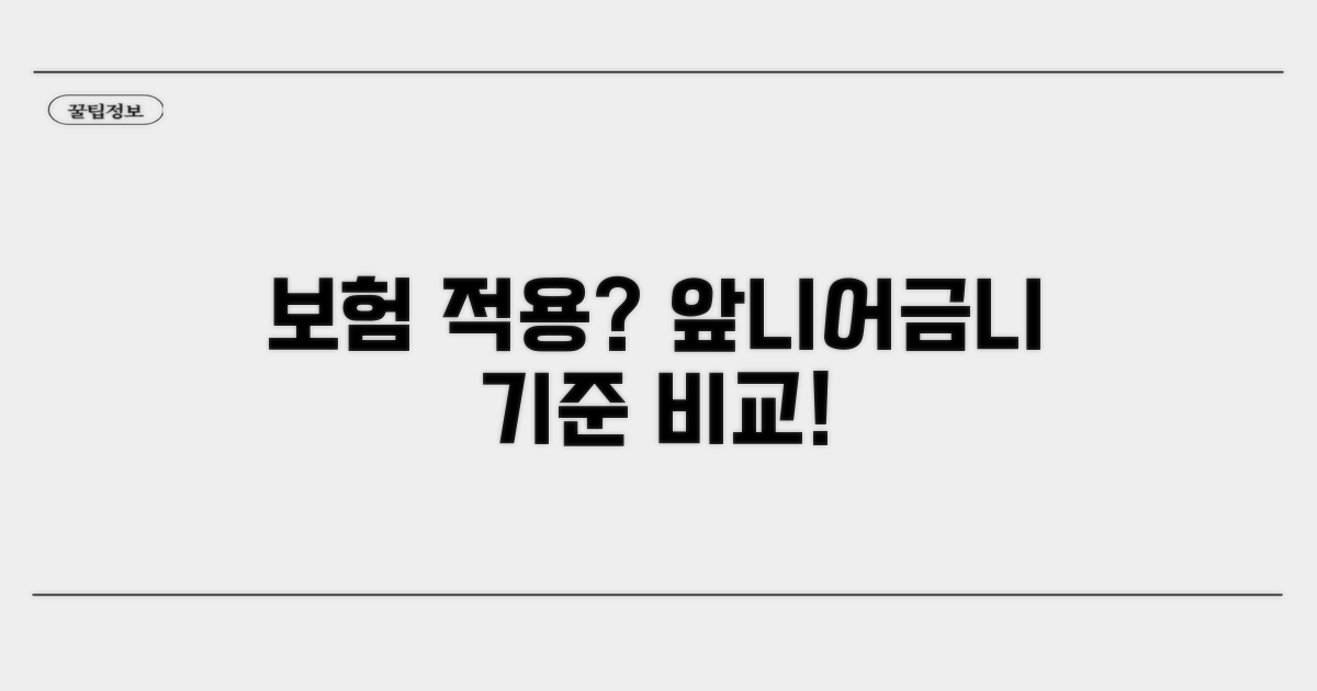 앞니, 어금니 보험 적용 기준 비교