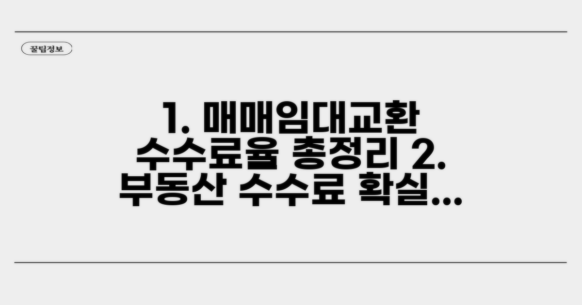 매매, 임대, 교환 수수료율 총정리