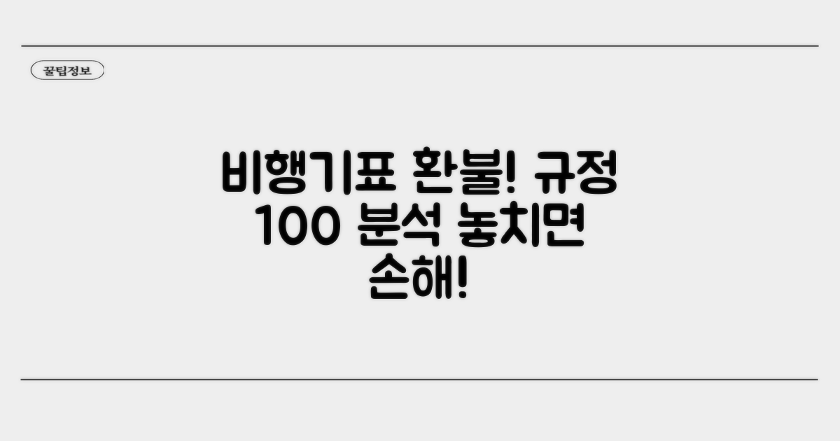 비행기표 환불, 규정 완벽 분석