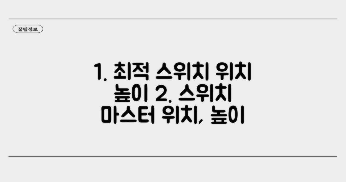 위치와 높이, 최적 스위치 선택법