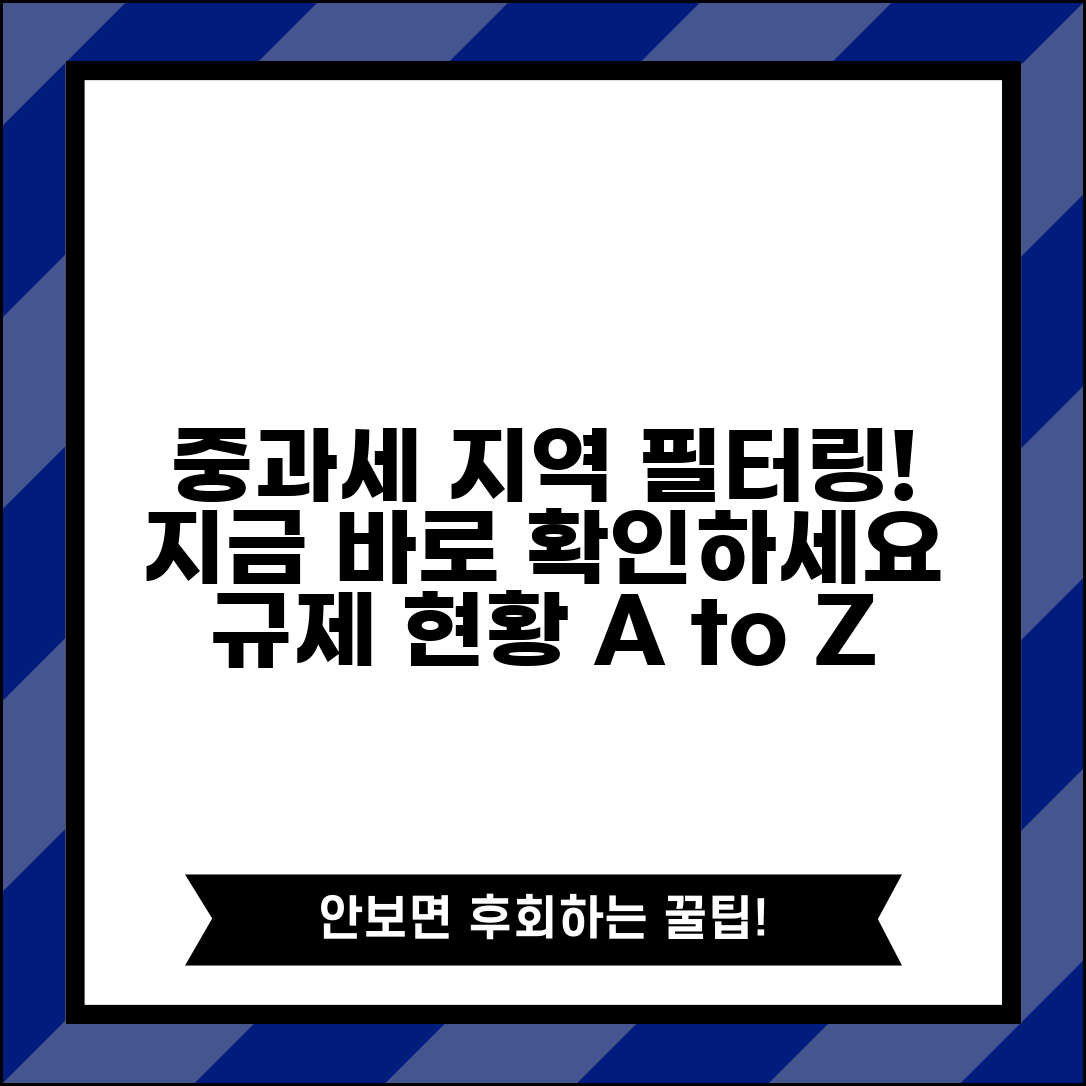 중과세 지역 확인 | 중과세 적용 지역과 규제 현황