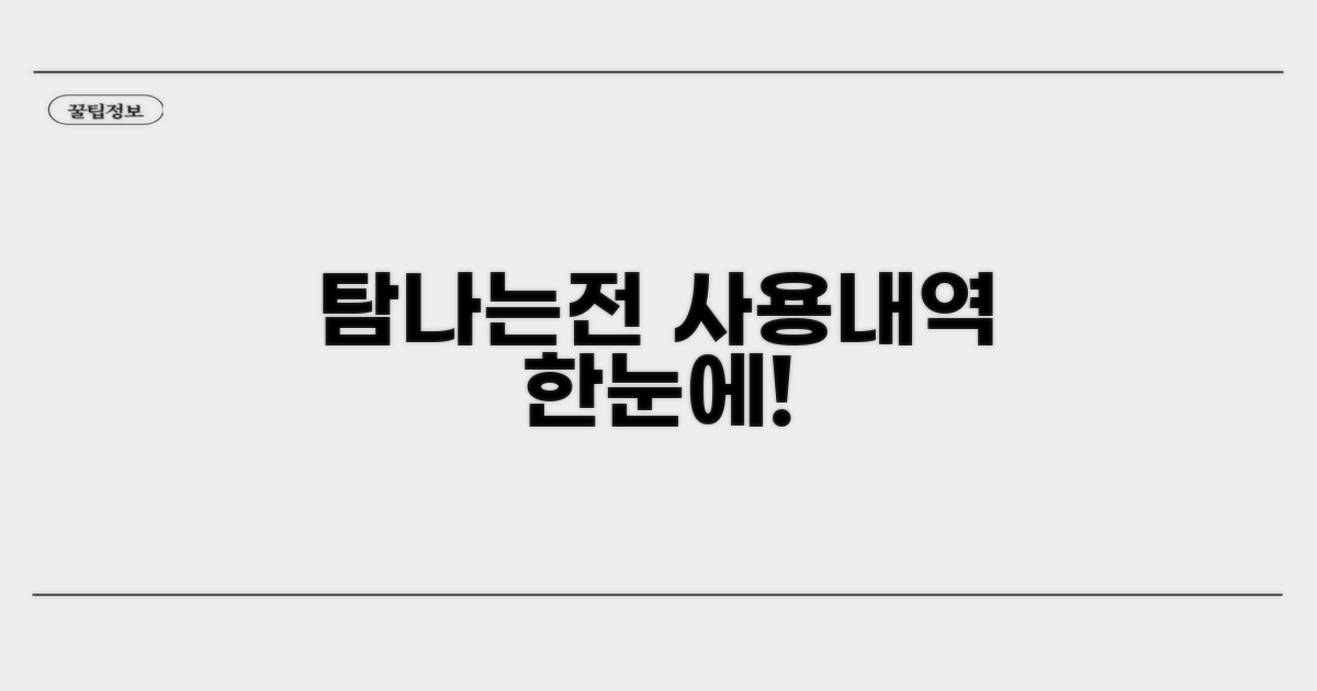 탐나는전 사용내역 한눈에 보기