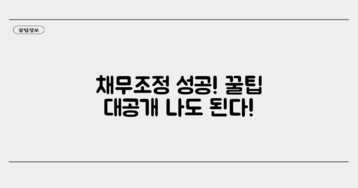 채무조정 성공 전략과 꿀팁