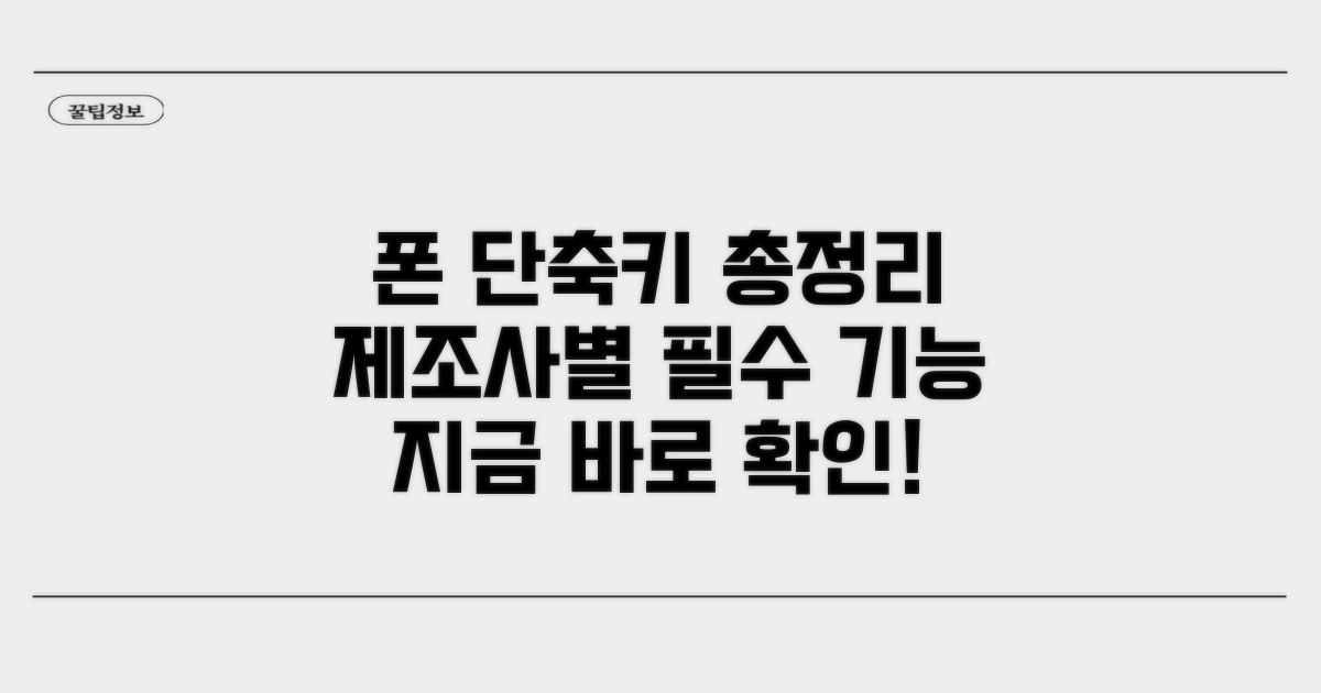 내 폰은 어떤 단축키? 제조사별 총정리