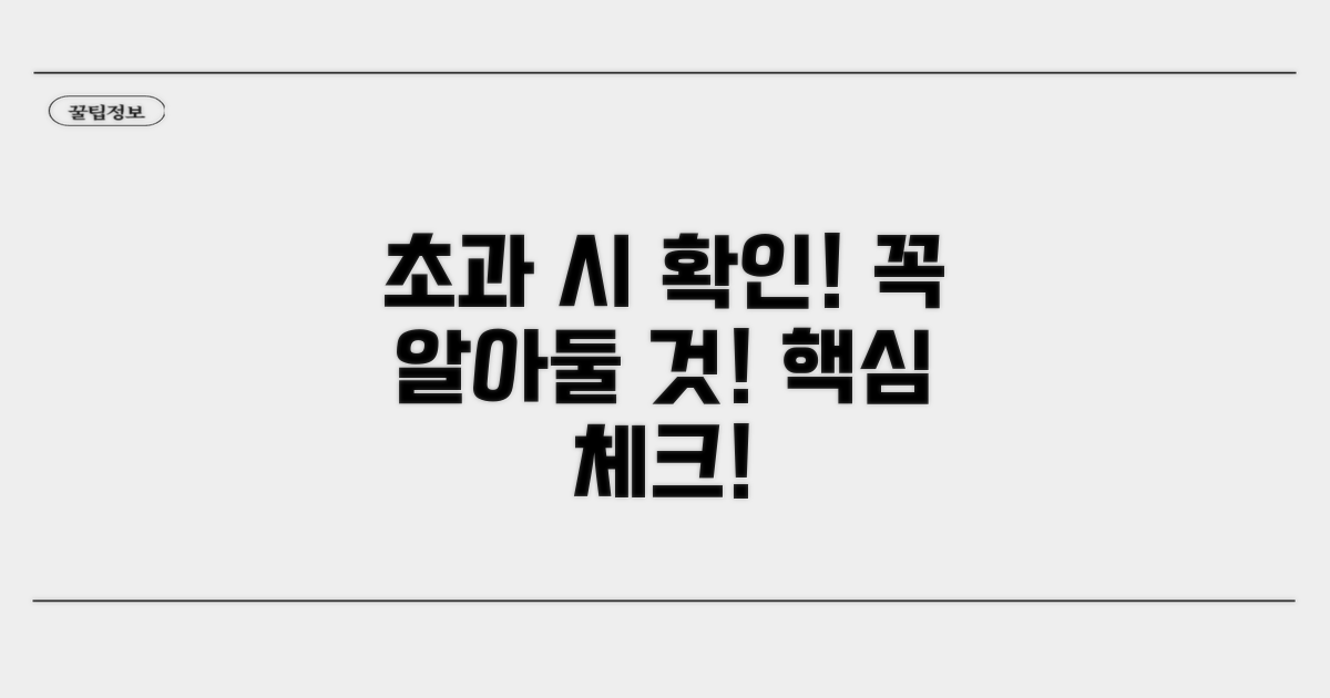 초과 시 확인해야 할 점