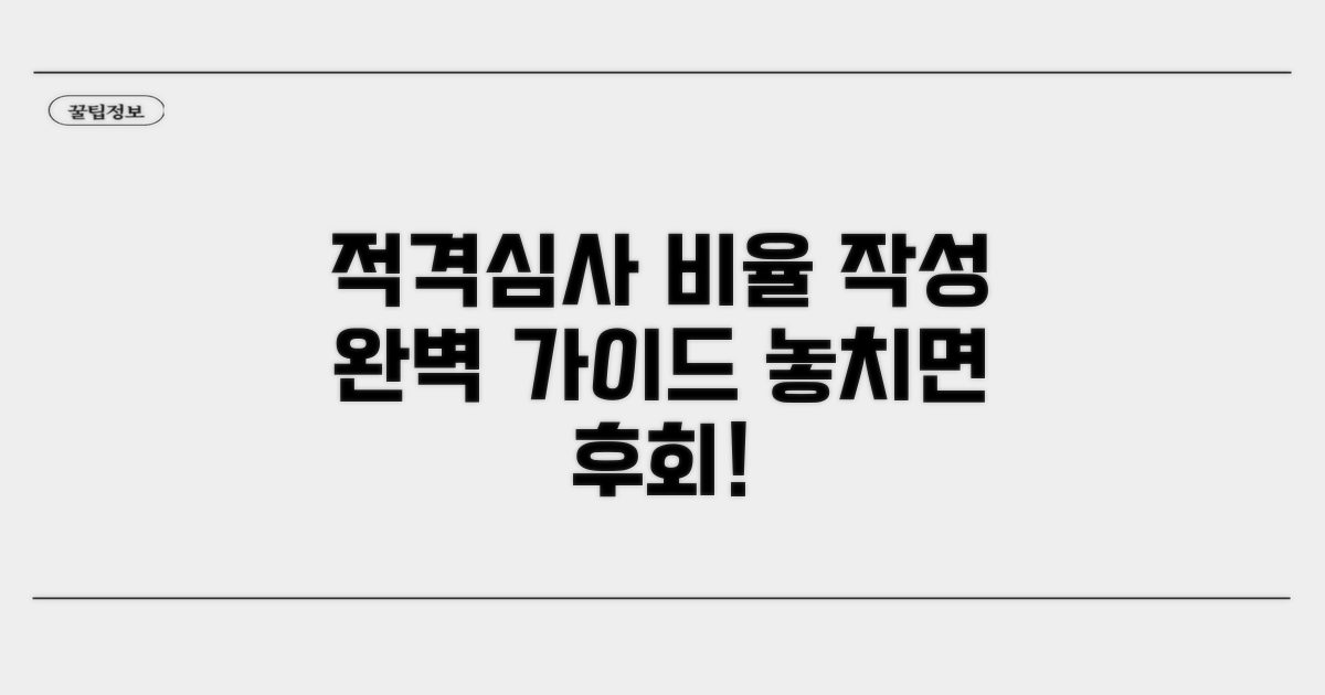 적격심사, 비율 작성 방법