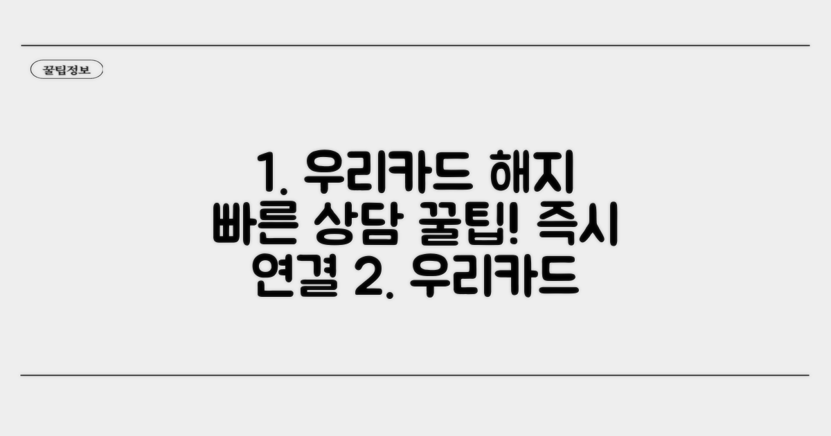 우리카드 해지 상담 연결 꿀팁