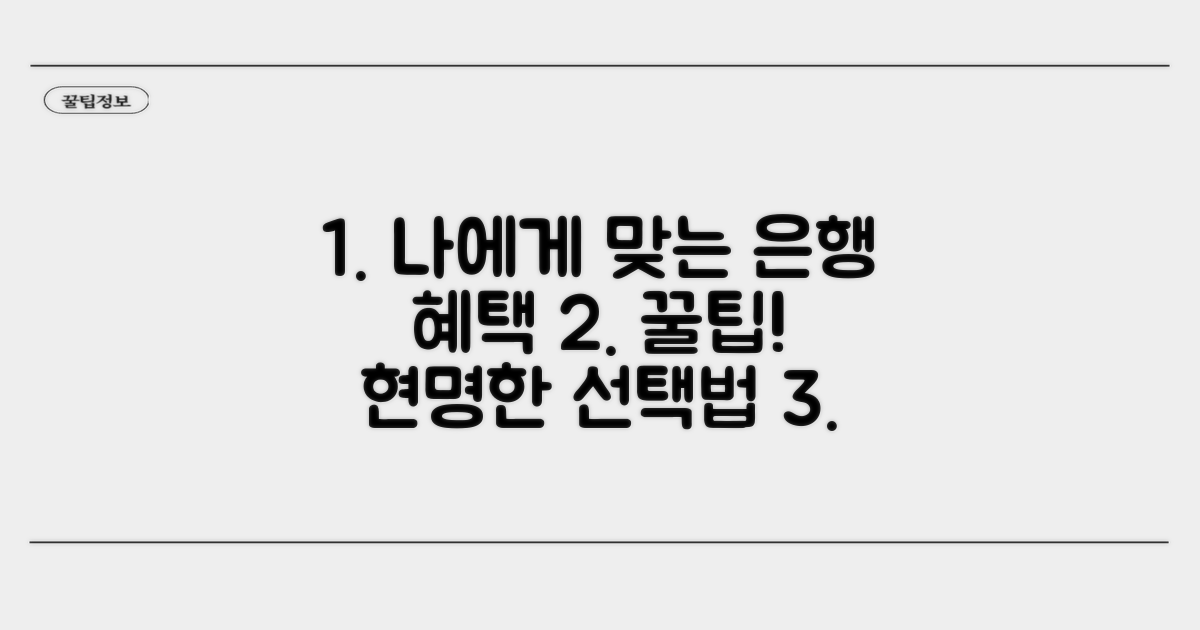 은행별 혜택, 나에게 맞는 선택법
