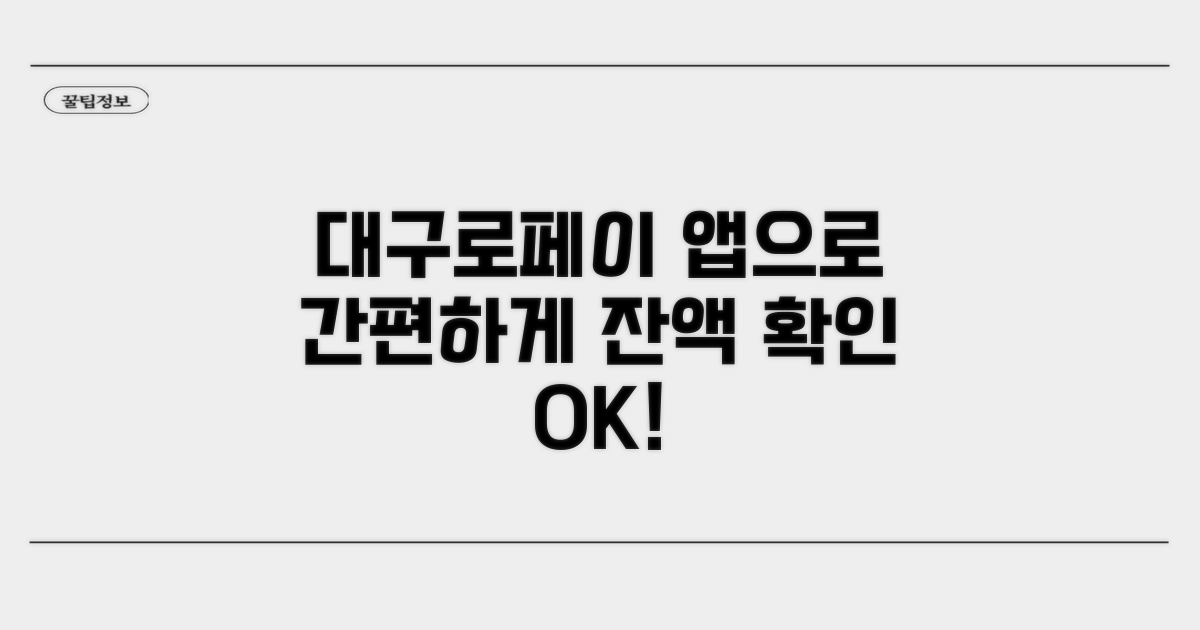 대구로 페이, 앱으로 쉽게 잔액 확인