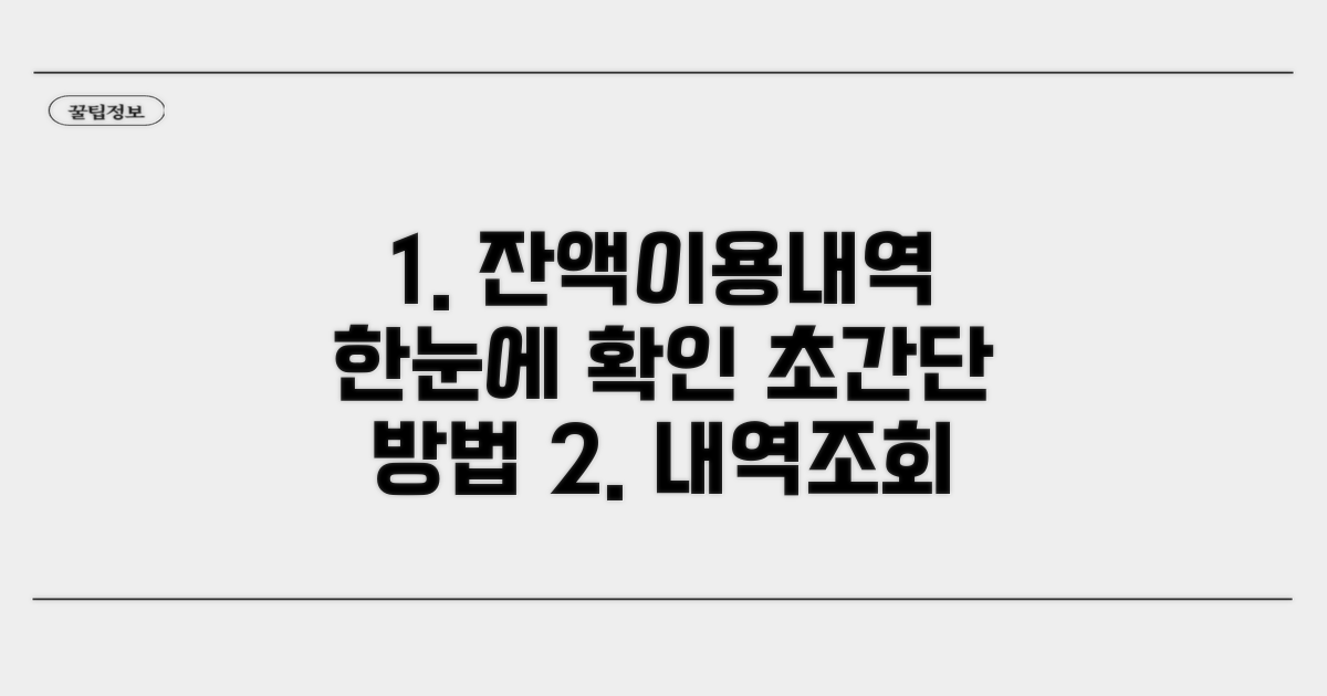 잔액 조회, 이용내역 확인하는 방법