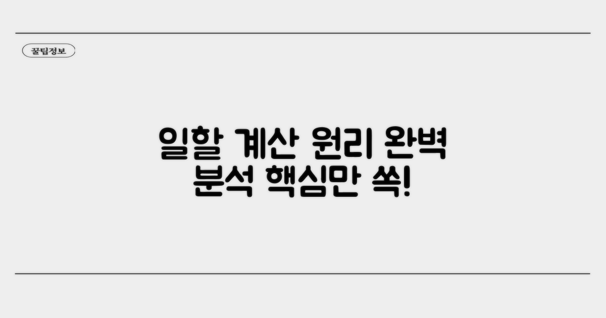 일할계산 원리 완벽 분석