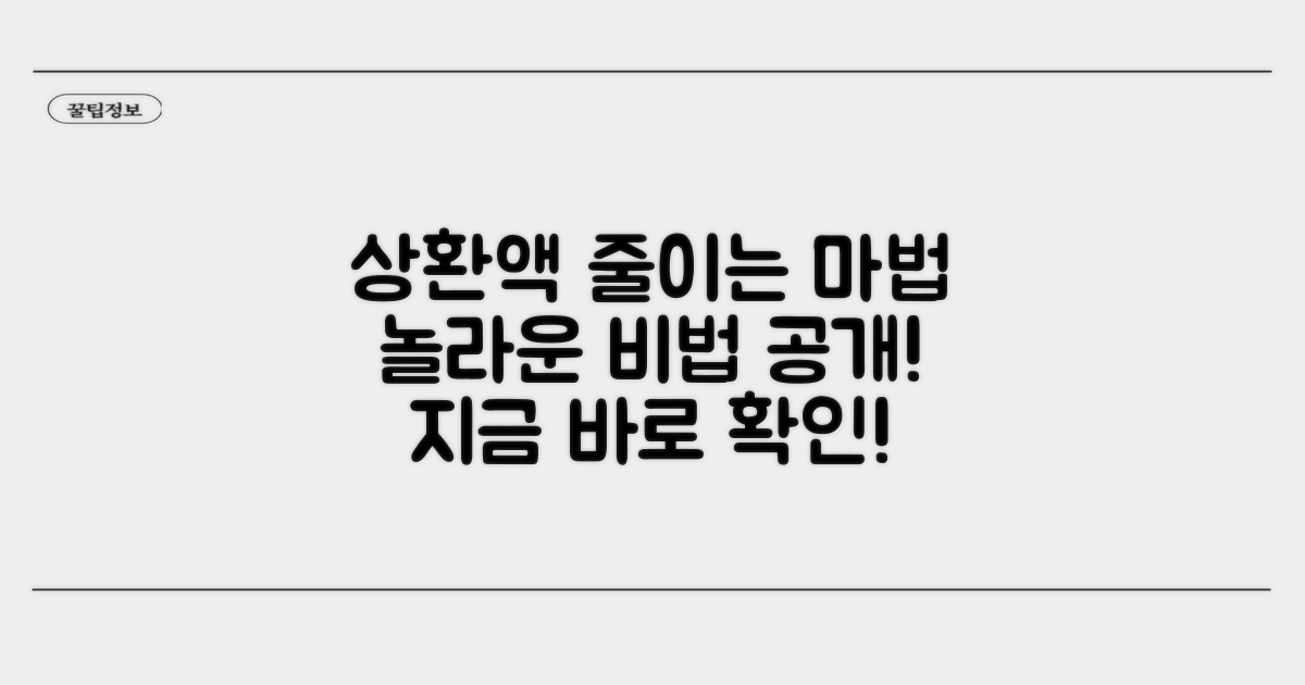 상환액 줄어드는 마법 공개