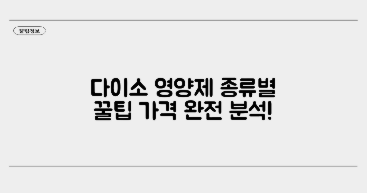 다이소 영양제 종류별 가격 분석