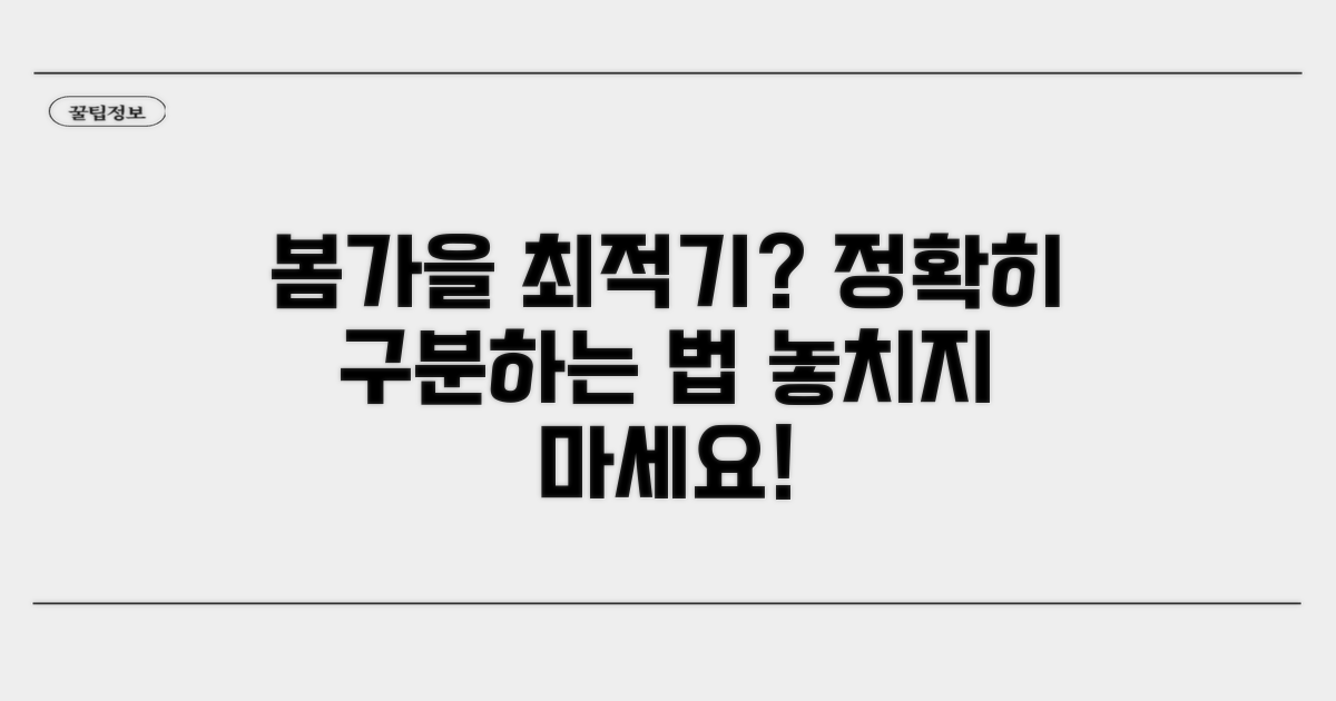 봄, 가을 최적기 구분 방법