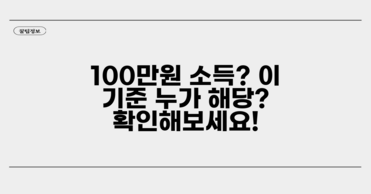 소득금액 100만원 기준, 누가 해당될까?