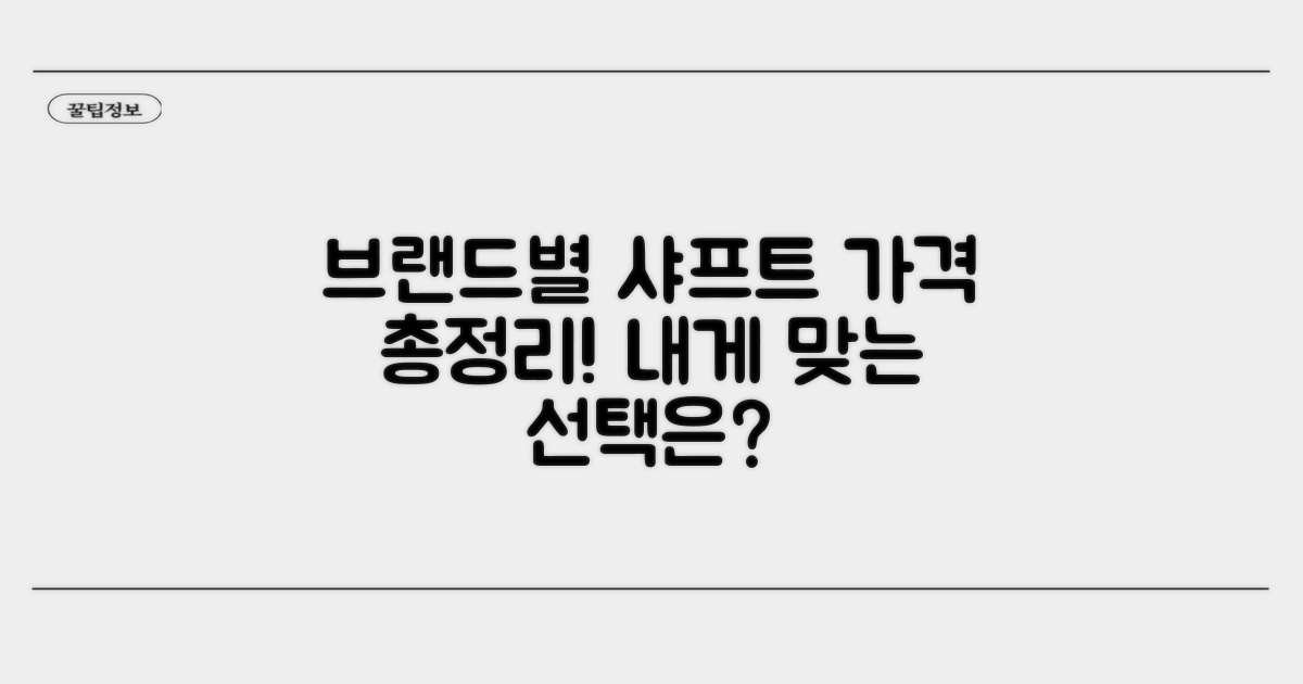 브랜드별 샤프트 가격 비교 분석