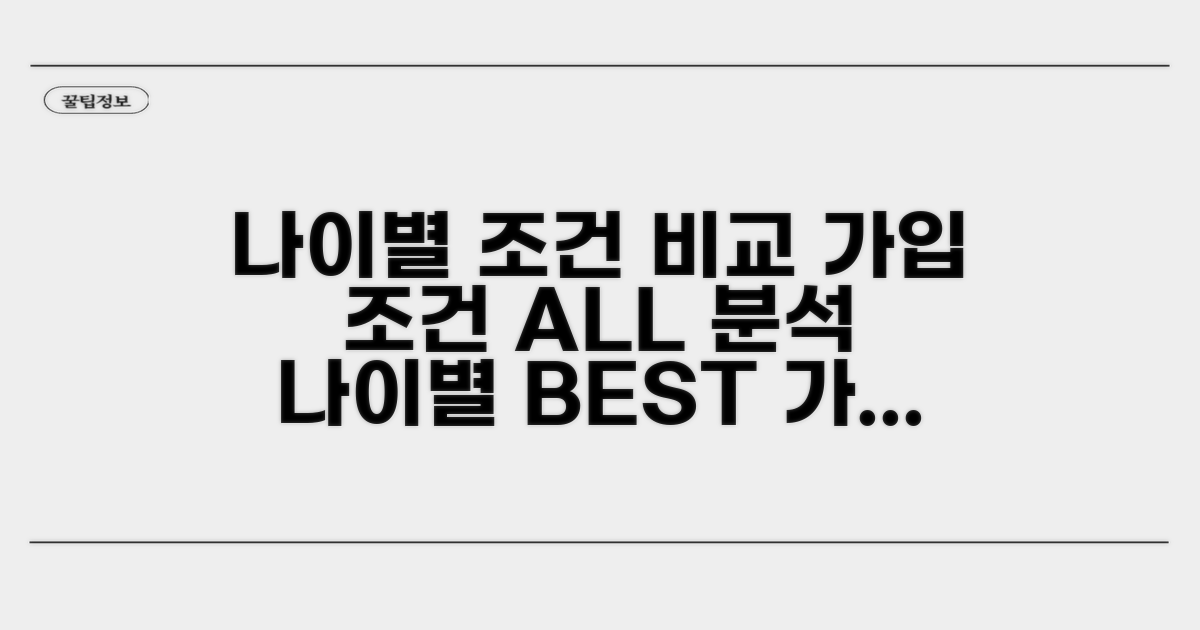 나이별 가입 조건 비교 분석