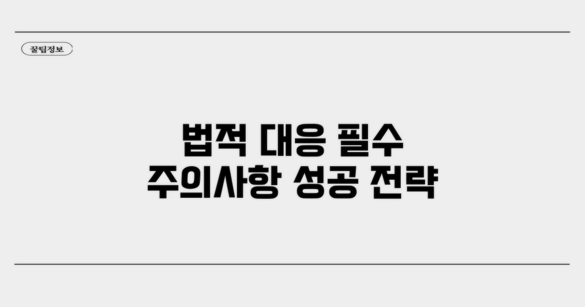 법적 대응 시 주의사항과 성공 전략