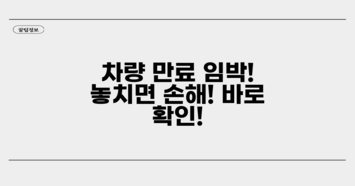 차량 유효기간, 잊지 말고 챙기세요.