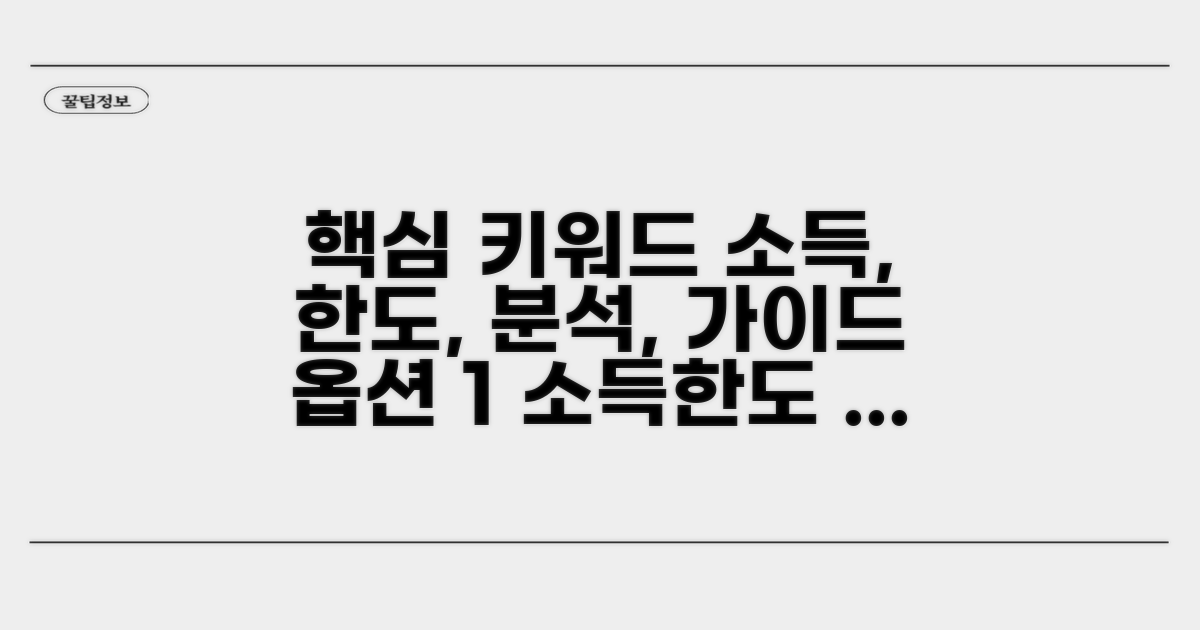 소득 및 한도 상세 분석 가이드