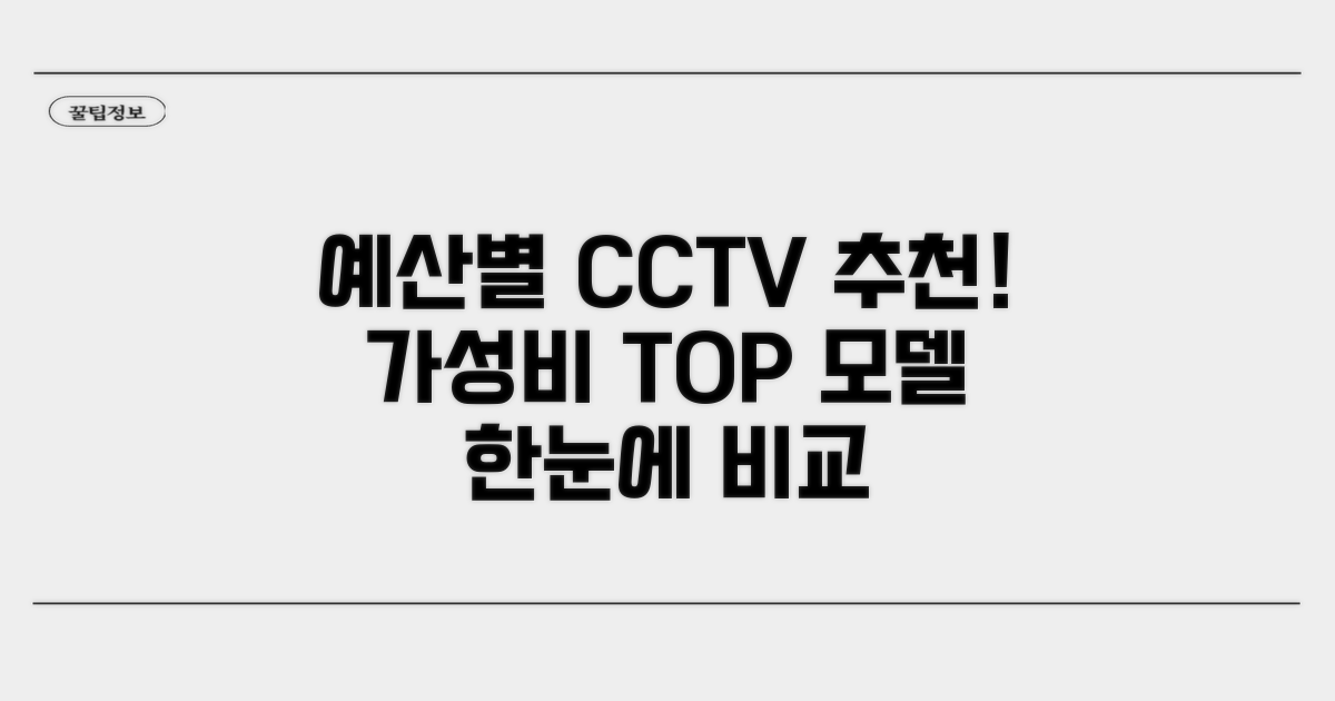 예산별 CCTV 추천 모델 한눈에
