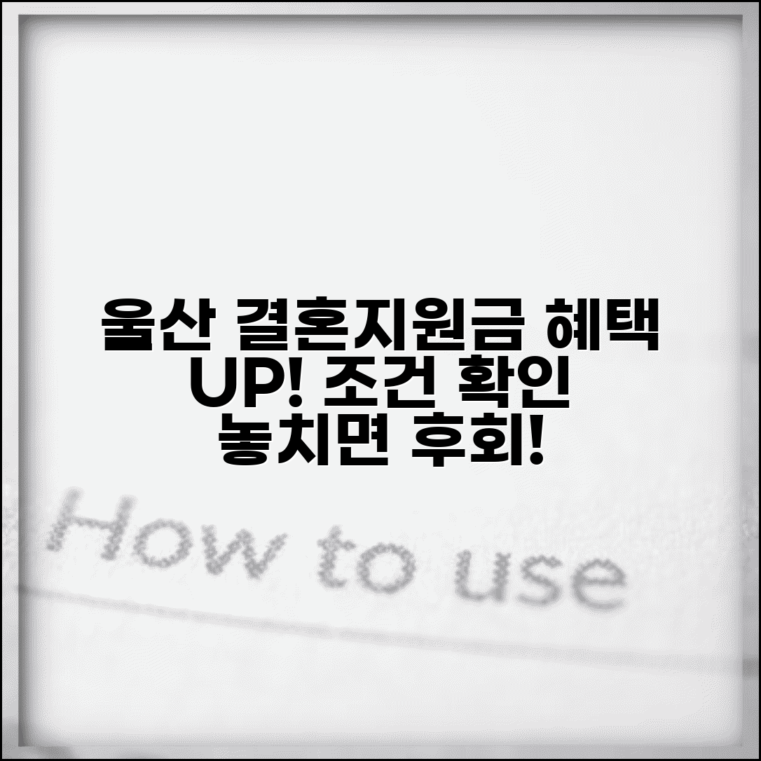 울산 결혼지원금 신청 조건 | 다른 지역보다 유리한 혜택, 필수 정보 총정리