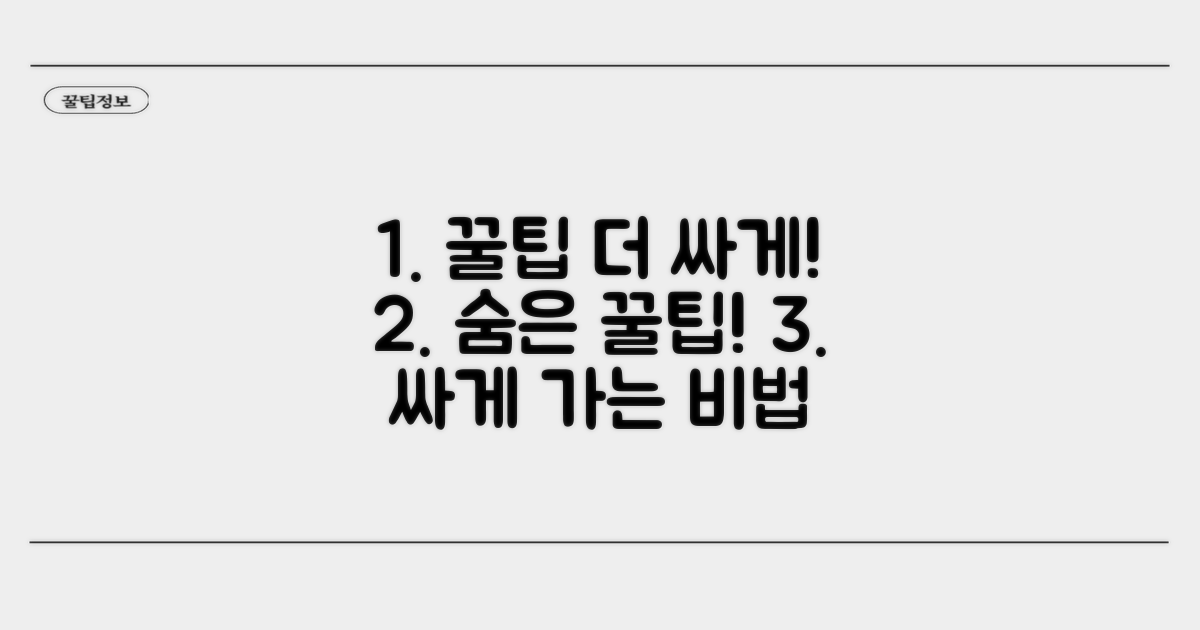 더 싸게 가는 숨은 꿀팁 대방출