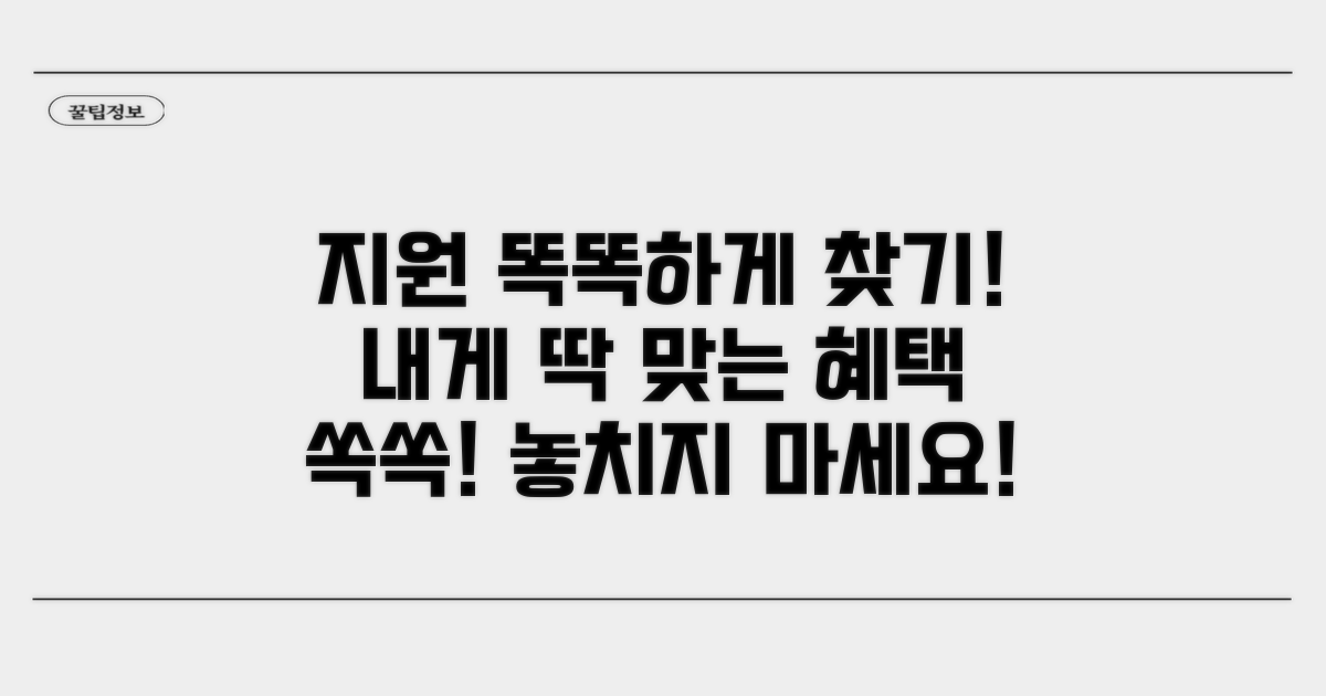 나에게 맞는 지원, 똑똑하게 찾기