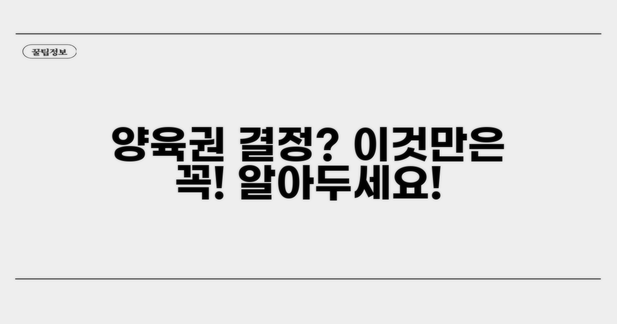 양육권 결정, 이것만은 꼭! 알아두세요