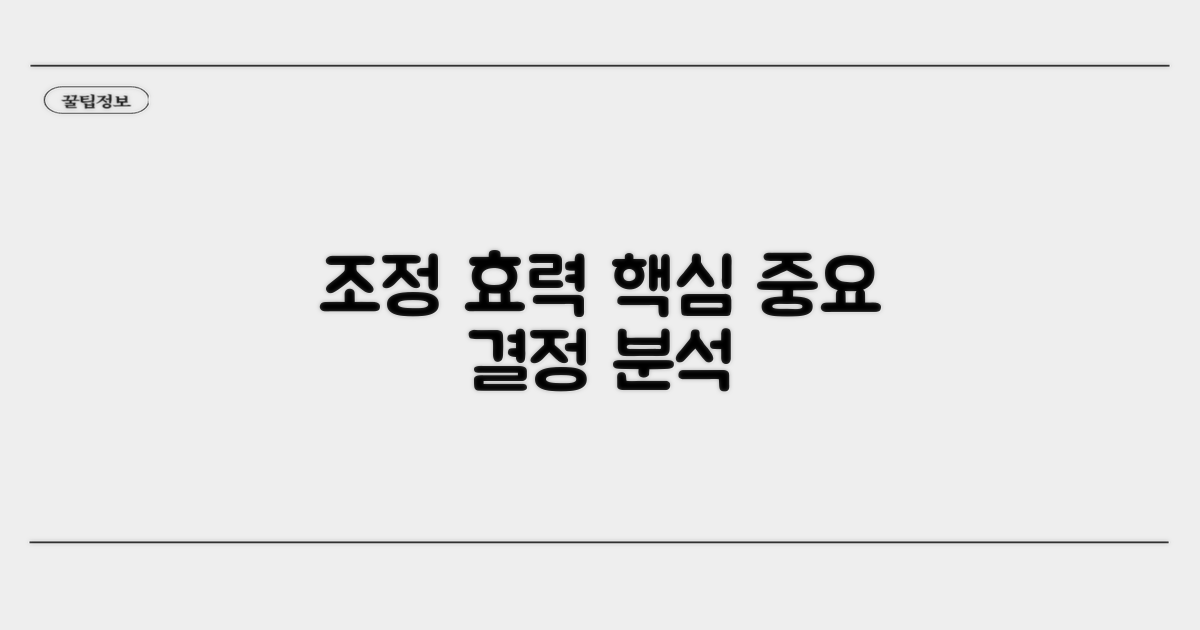조정 결정 효력과 중요 사항