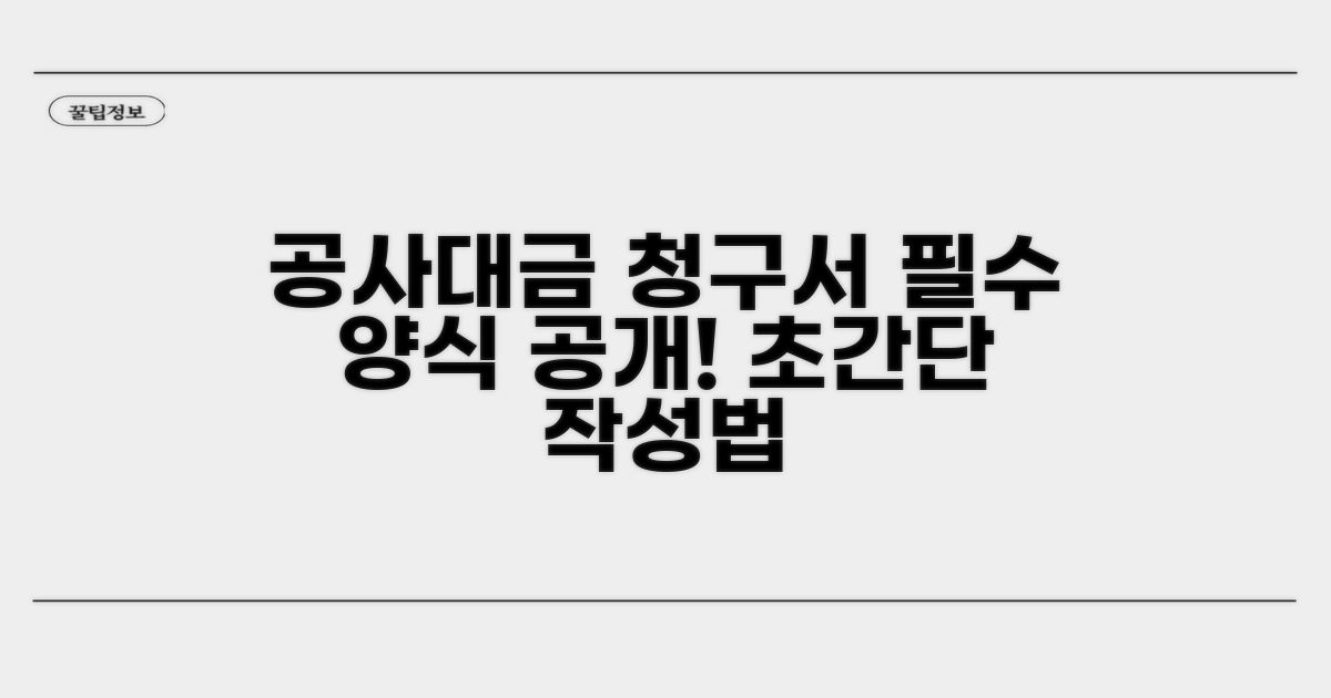 공사대금 청구서 필수 양식