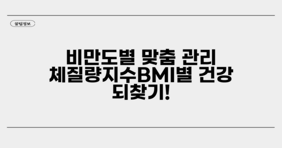 비만도 수치별 관리 방법 추천