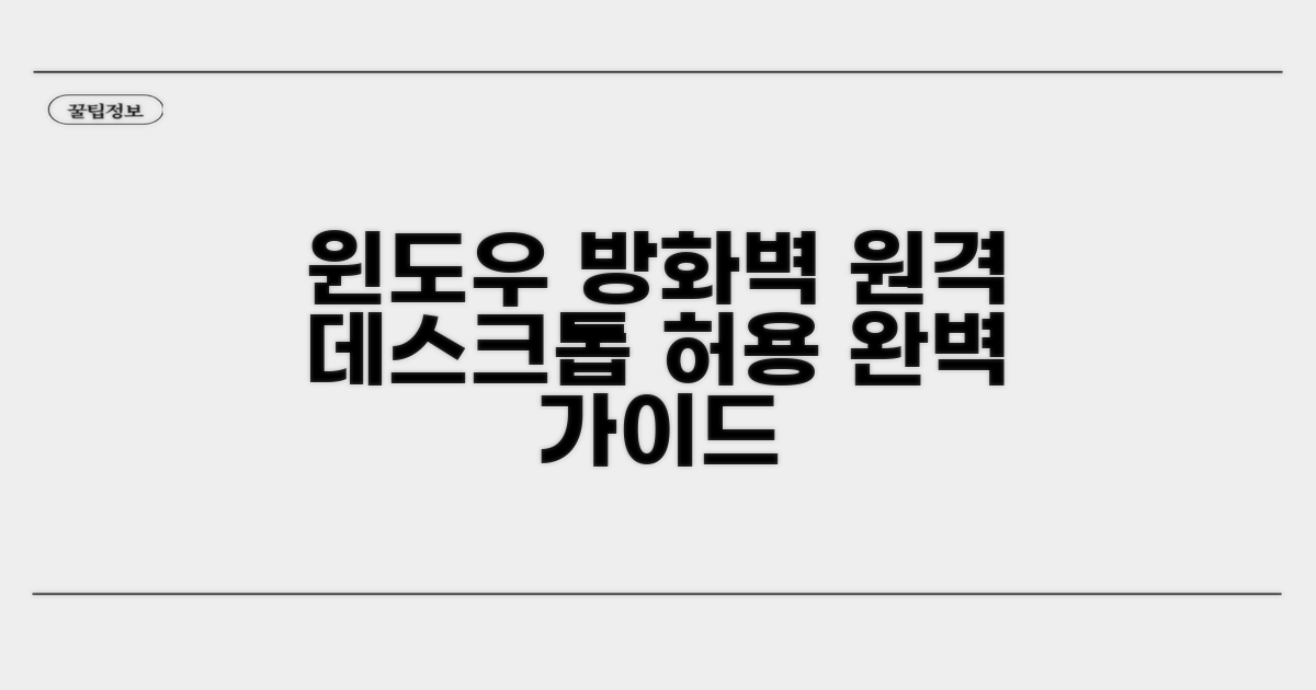 윈도우 방화벽 원격 데스크톱 허용