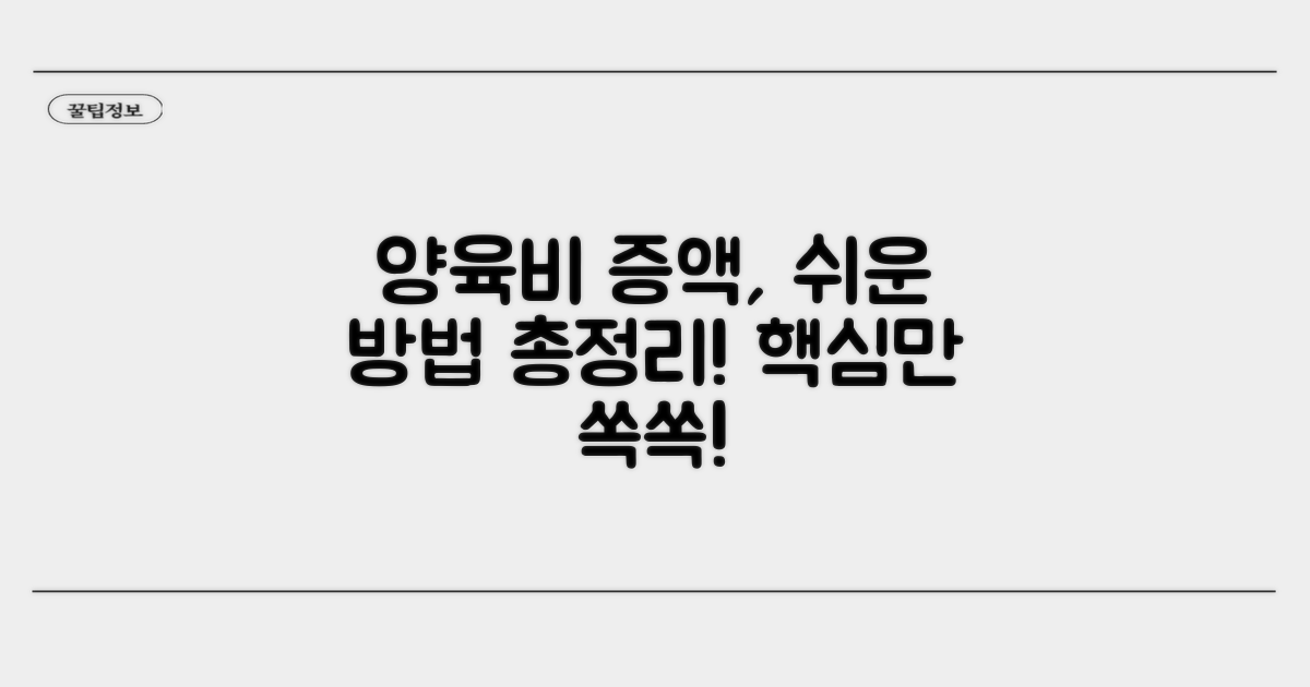 양육비 증액, 이것만 알면 쉬워요