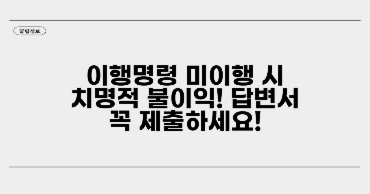 이행명령 답변서 제출 불이행 시 불이익