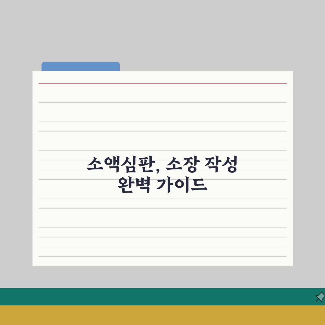 소액심판청구 소장 작성법 양식 | 소액심판 소장 작성 완벽 가이드: 7단계 총정리